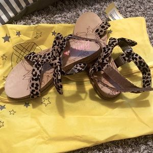 Kids Blowfish Sandals. Leopard Print